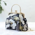 thumbnail image 4 of Bolso elegante de seda con bordado de grullas, estilo chino moderno para mujer - Bandolera cruzada o de hombro, color negro, diseño floral clásico (18x22x14 cm), 4 of 5