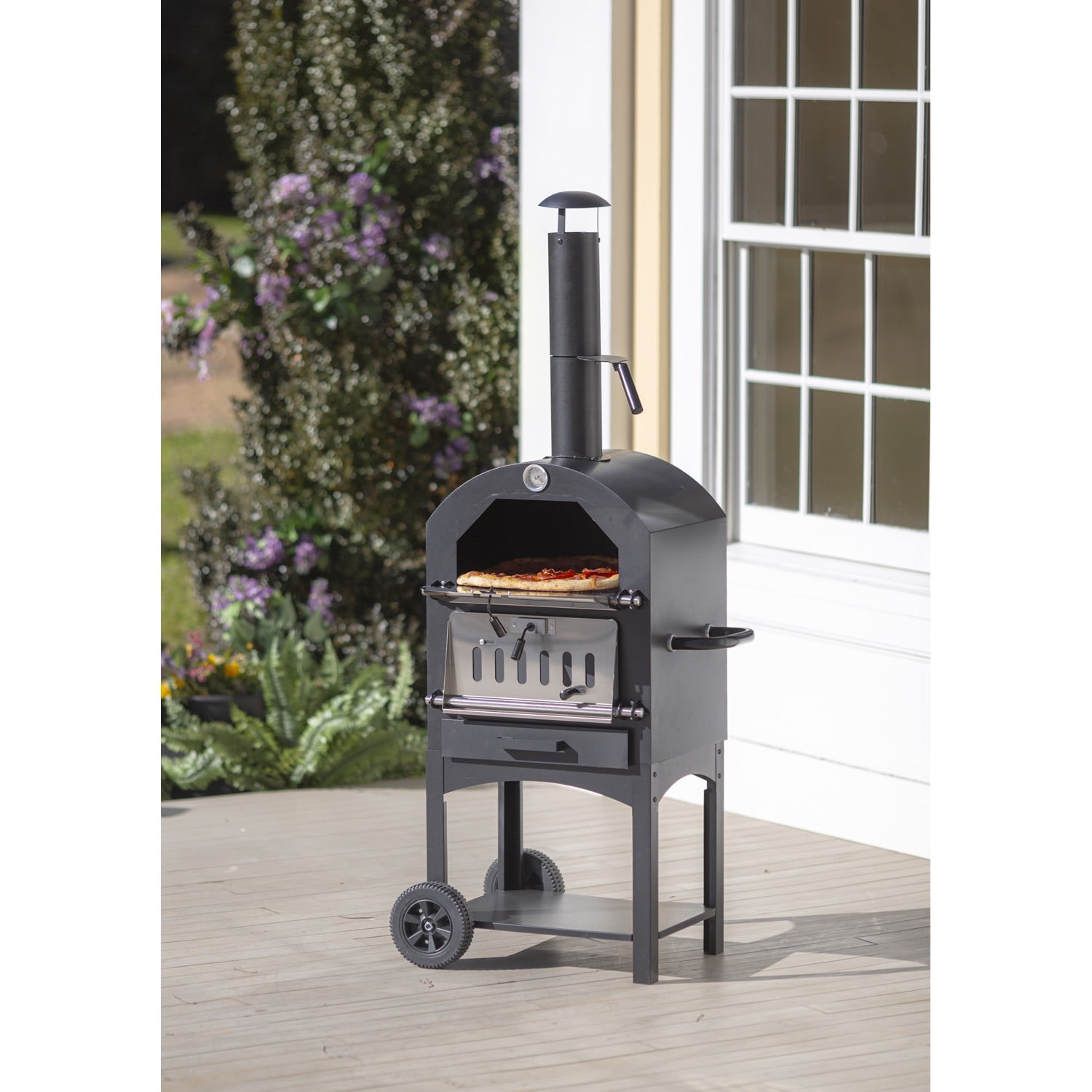 Evergreen Charcoal Grill/Oven- 25.39 x 61.42 x 19.68 Inches Outdoor Safe and Weather Resistant for Outdoor Dining and Heating
