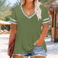 thumbnail image 6 of Aimik Women's Fashion V Neck Short Sleeve Solid Plus Size Tops Summer Comfortable Casual and Loose Sports T-Shirt, 6 of 6