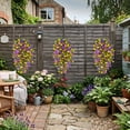 thumbnail image 5 of Artificial Hanging Pansy Flowers 6 Pcs Faux Silk Outdoor Flowers Yellow Pink Purple UV Resistant Fake Plants for Porch Planter Decor, 5 of 7
