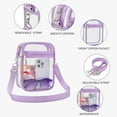 thumbnail image 6 of Lohol Clear Purse Stadium Approved CrossBody Bag for Men and Women Light Purple-Small, 6 of 7