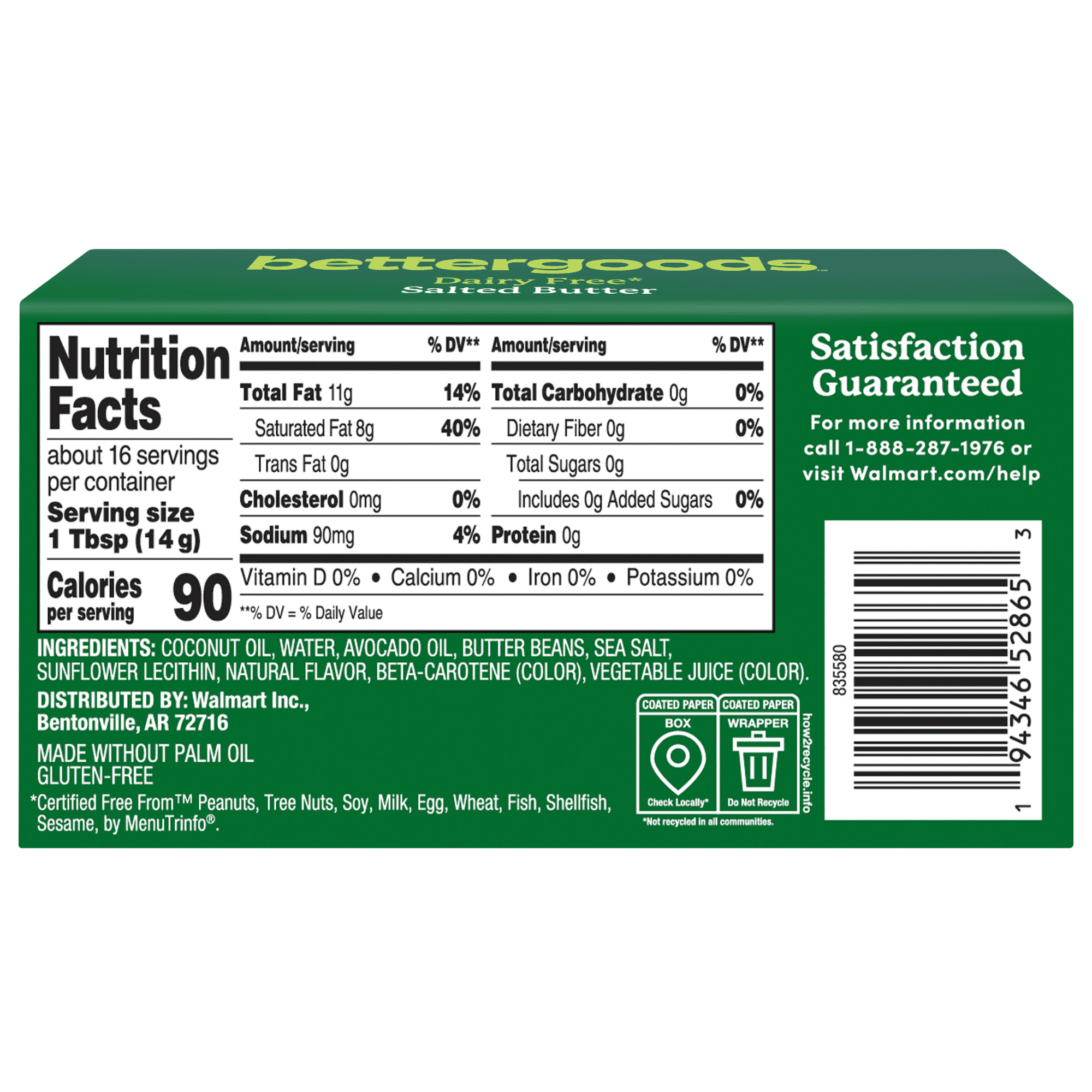 bettergoods Dairy-Free Salted Butter Sticks, 8 oz, 2 Sticks