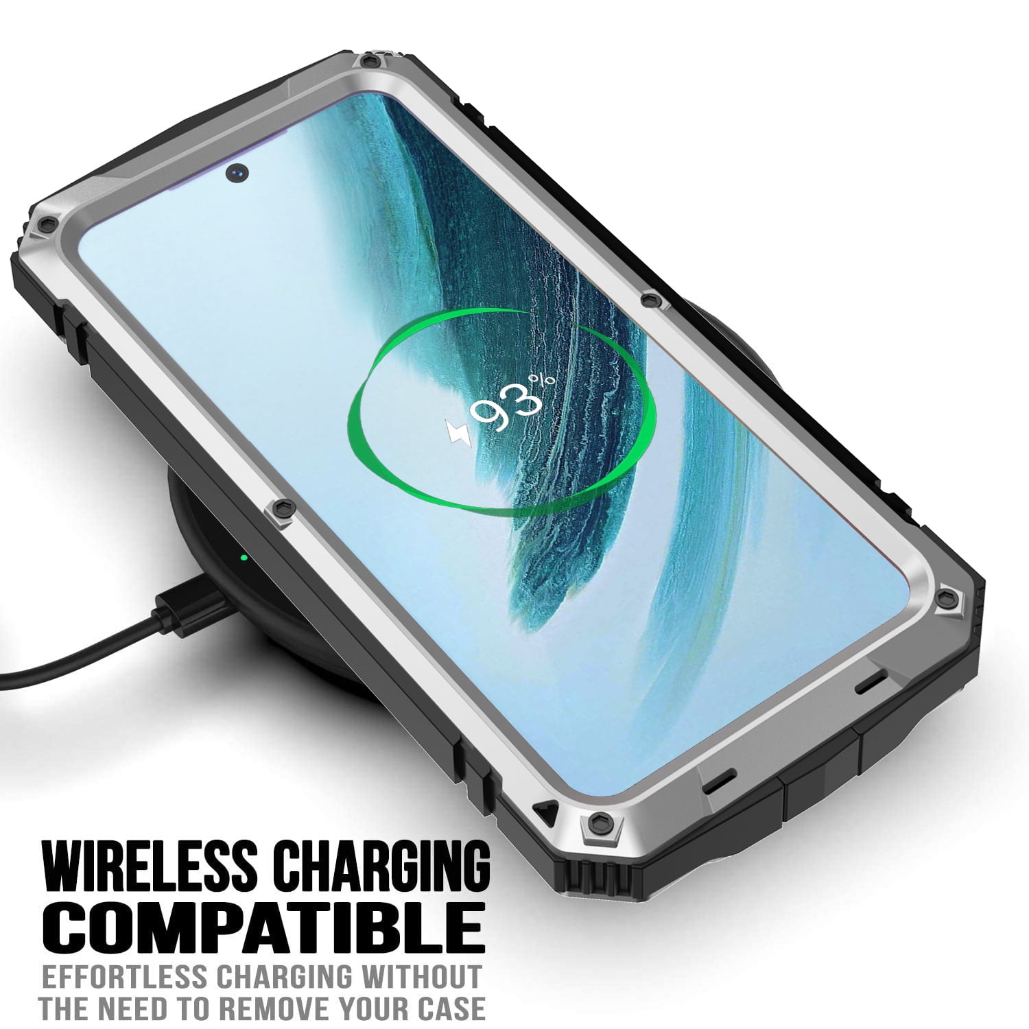 for Samsung S24 Metal Case, with Kickstand Screen Protector Case Sturdy Military Armor Durable Full Body Heavy Duty Shockproof Drop Tested Outdoor Case for Galaxy S24 - Silver