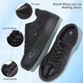 thumbnail image 3 of FOSDUO Women's Glitter Platform Sneakers Bling Thick Sole Rhinestone Sequin Lace-Up Non-Slip Breathable Casual Shoes for Wedding Party Daily Wear(Black Glitter,US6), 3 of 7