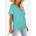 thumbnail image 5 of Women's V Neck Oversized T-Shirts Summer Short Sleeve Shirts Loose Casual Tops Tee, 5 of 5