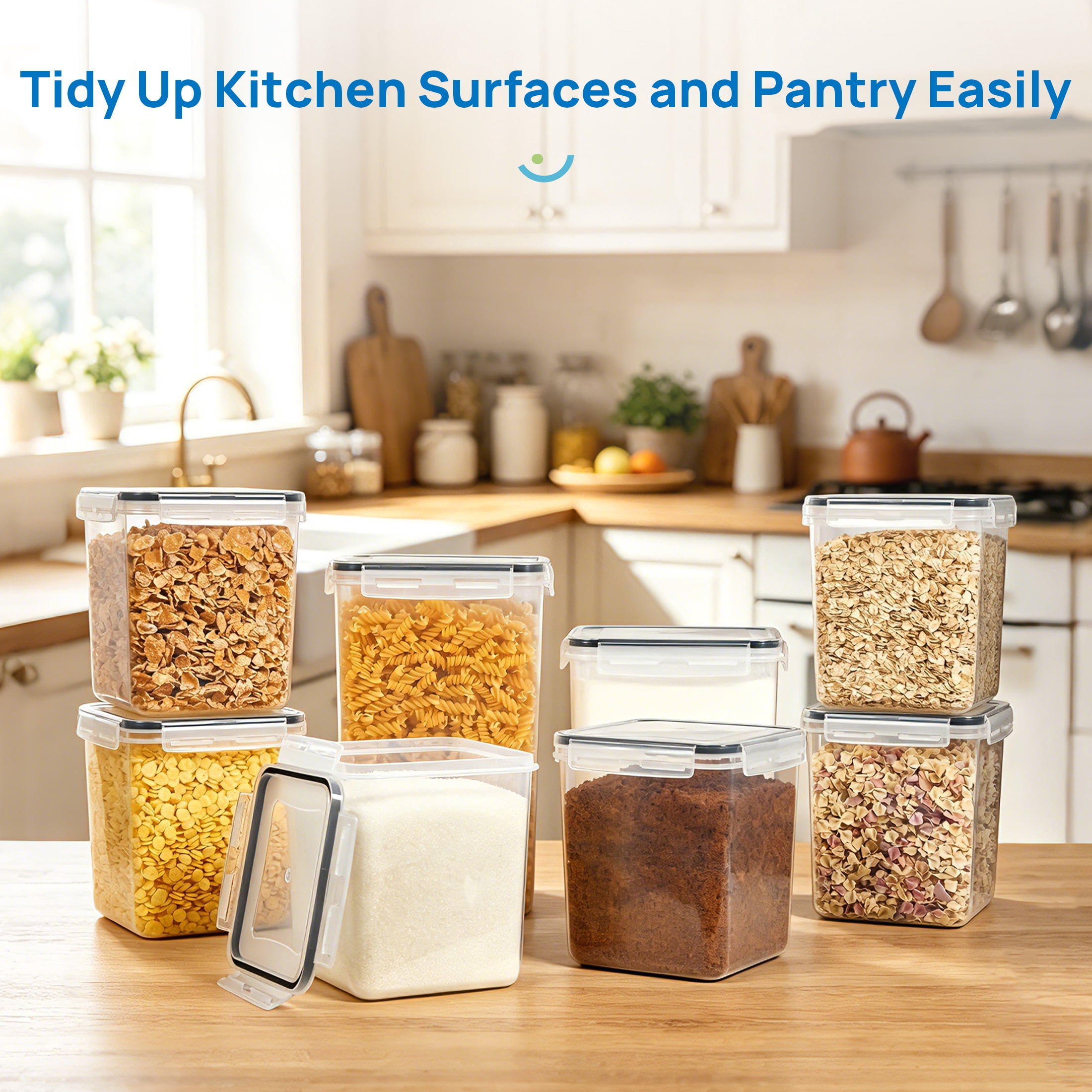 Vtopmart Large Airtight Food Storage Containers Set, Flour Sugar
