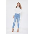 thumbnail image 2 of Royalty For Me Women's High-Rise 2 Button Cuffed Skinny Jeans, 2 of 21