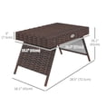thumbnail image 2 of Foldable Brown Rattan End Table - Patio Side Table for Outdoor Living, Garden & Poolside | Weather-Resistant Wicker Coffee Table (23.6" x 16.1"), 2 of 7