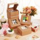 thumbnail image 5 of 16 cajas de papel marrones mini, cajas de regalo de PVC con ventana de 3,9 x 3,9 x 1,9 pulgadas, perfectas para regalos de boda, chocolates, galletas y otras pequeñas manualidades., 5 of 6