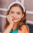 thumbnail image 4 of FROG SAC Sequin Knot Headband for Girls, White Knotted Hair Bands Accessories for Kids, Sparkly Iridescent Little Girl Headbands, Cute Sequined Hairbands for Tweens Back to School, 4 of 8