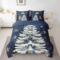 thumbnail image 2 of jejeloiu Chic Christmas Tree Bedding Comforter Set 7 Pieces,Happy New Year Full Bedding Set,Merry Xmas Snowflake Fitted Sheet Flat Sheet For Children,Microfiber Bedroom Decor Reversible, 2 of 8
