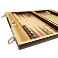 thumbnail image 3 of 15-Inch Wood Backgammon Set - Black/Zebra Wood Board - Oak Inlaid Wood Field, 3 of 5