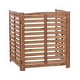 thumbnail image 6 of CAMSCH 3-Panel Outdoor Wood Privacy Fence, 3-Section Privacy Screens, Air Conditioner Fence Panels Trash Can Fence Pool Equipment Enclosure for Garden, Patio, Landscaping, 32" W x 38" H, Brown, 6 of 11