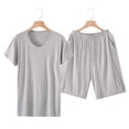 thumbnail image 2 of Loungewear Short Sleeve Breathable Viscose Men Short Sleeve Shorts Pajamas for Home, 2 of 7