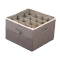 thumbnail image 2 of Organizador de zapatos, caja de zapatos, contenedor portátil plegable con asas y tapa transparente para zapatos planos, zapatillas, sandalias, armario Gris, 2 of 8