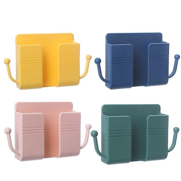 Soporte para teléfono móvil de pared, 4 cajas de almacenamiento para aire acondicionado de pared, organizador de control remoto de pared, minicaja de almacenamiento para familia y amigos