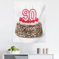 thumbnail image 1 of Party Tapestry, Birthday Cake with Tasty Cherries Burning Candles and Number 90, Fabric Wall Hanging Decor for Bedroom Living Room Dorm, 5 Sizes, Red Brown White, by Ambesonne, 1 of 1