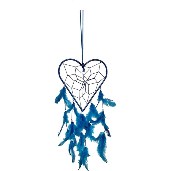 Rastogi Handicrafts Dream Catchers Wall Decor, Handmade Feather Decoration Home Car Bedroom Decor Nursery Room Hanging (Big Blue Heart)