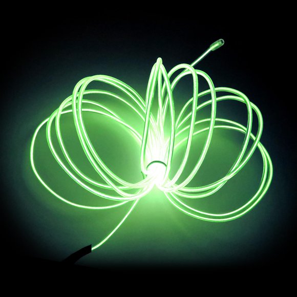 Tira de luces de neón MaxLax EL Wire, color verde limón, 10 m, con paquete de baterías
