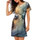 thumbnail image 2 of Easygdp White And Red Storm Dragon Camisón de manga corta para mujer, informal, estampado, 2 of 6