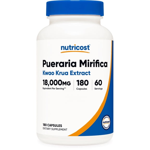 Nutricost Pueraria Mirifica 18,000mg Equivalent (from 900mg of 20:1 Extract) Per Serving, 180 Capsules for 60 Servings Per Bottle - Kwao Krua Extract, Vegan, GMO-Free, Gluten-Free
