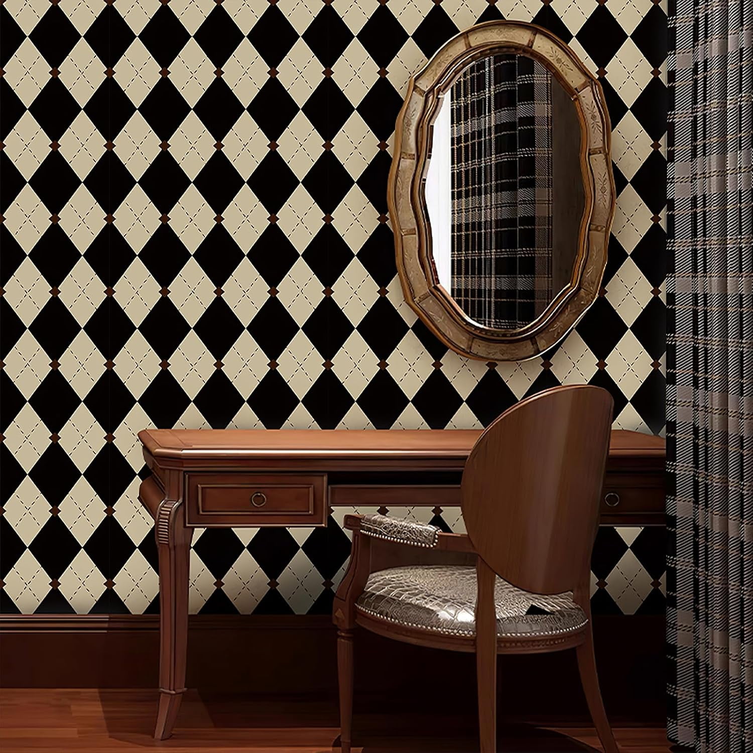 AsdQ 393-in x 17-in Peel and Stick Wallpaper Textured Wallpaper Self-Adhesive Removable Wallpaper Cabinets Counter Top Liners (Black)