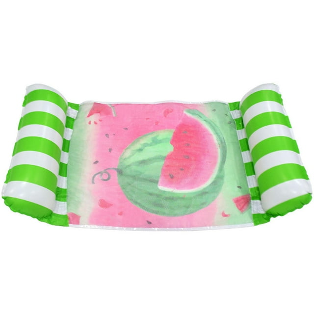 Hamaca inflable para piscina, colchón de aire, cojín de cama flotante, tumbona de piscina, hamaca de agua para viajes, fiestas y deportes acuáticos. sandía verde
