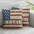 thumbnail image 3 of Market Place Red Ticking Flag Throw Pillow Cover, Red White &amp; Blue Flag Patch, Country Primitive Farmhouse Americana, Patriotic, Independence Day …, 3 of 5