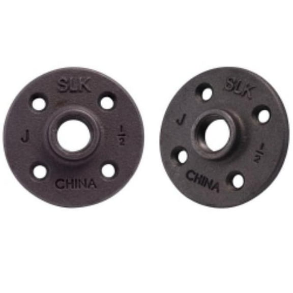 B&K 521-6032P 0.5 in. Floor Flange, Black - 2 Per Bag