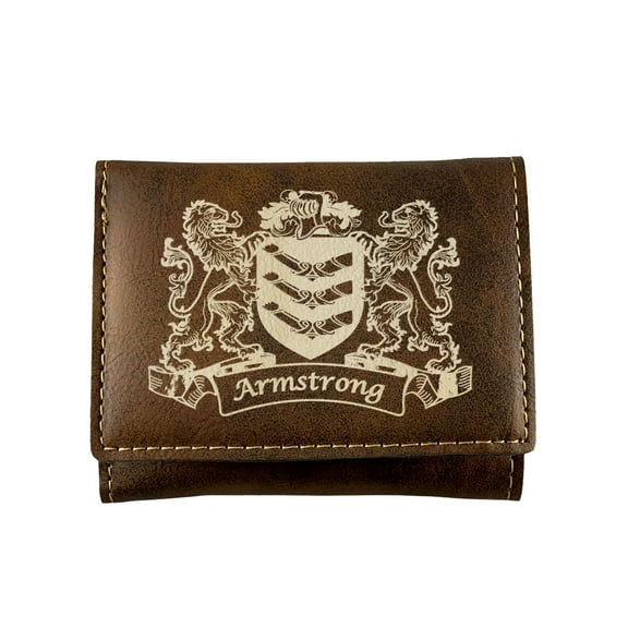 Armstrong Irish Coat of Arms Rustic Leather Wallet