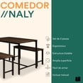 thumbnail image 2 of Comedor Minimalista Mubson Naly Café 2 Taburetes para 4-5 Personas, 2 of 5