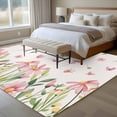 thumbnail image 4 of Large Area Rugs for Living Room Bedroom, Pink Spring Floral 8'x10' Rug Washable Carpet Runner Indoor Outdoor, Pastoral Flowers Farmhouse Rustic Non Slip Floor Mats Rug for Kitchen, Patio, 4 of 8