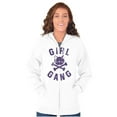 thumbnail image 3 of Girl Gang Punk Kittycat Crossbones Zip Hoodie Sweatshirt Women Brisco Brands L, 3 of 6
