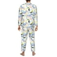 thumbnail image 3 of Mens Pajamas Set - Zebra Toucan Tropical Leaves Comfy Long Sleeve Button Up Pajama Sets for Men 2 Piece, Soft Sleepwear Nightwear Pjs Lounge Sets for Men with Pockets, 3 of 5