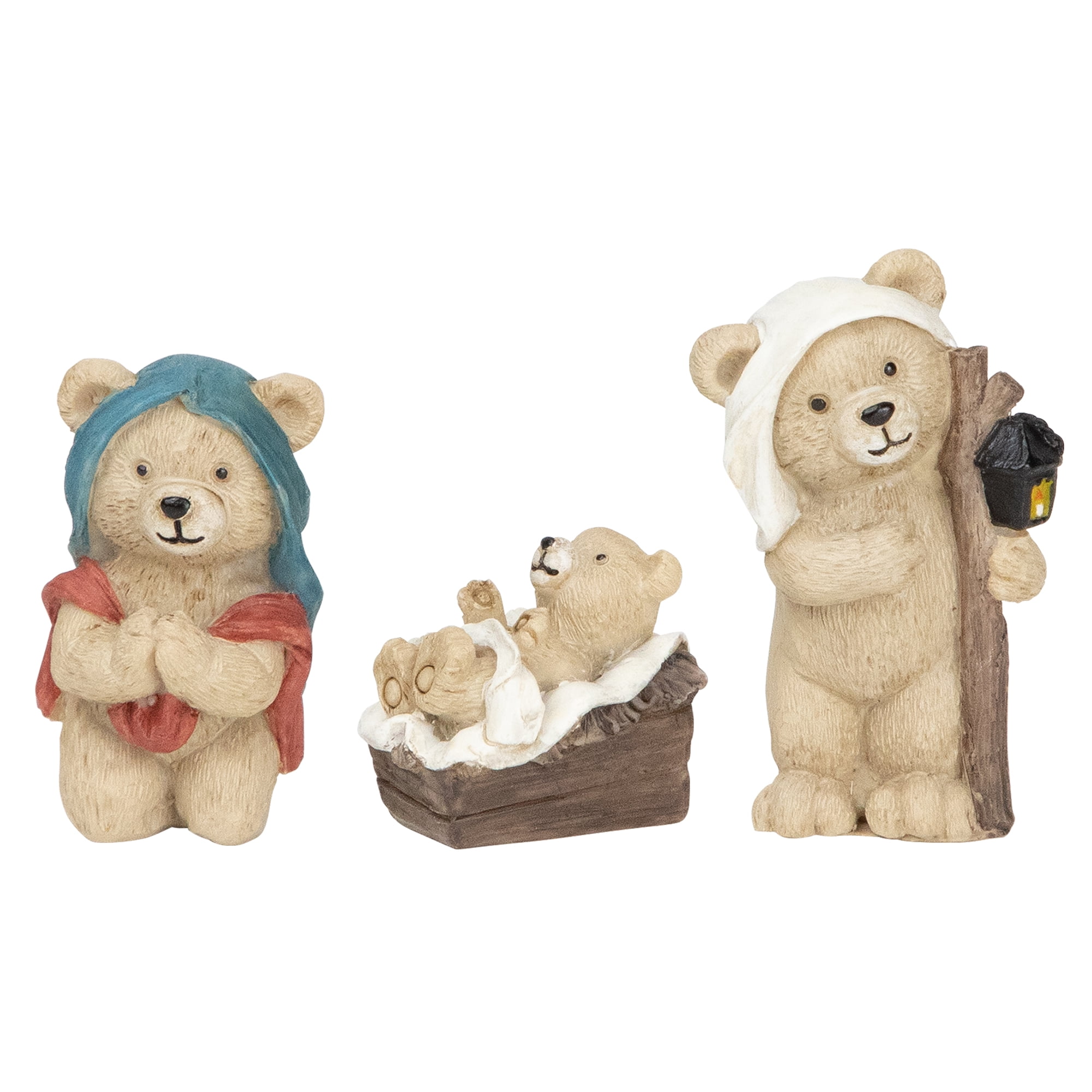 Northlight Bears Christmas Nativity Set - 4.5" - 8-Piece