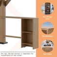 thumbnail image 3 of Jocisland 13x15 ft Wood Gazebo with Bar Storage, Hardtop Wooden Pavilion with Metal Steel Gable Roof, 3 of 8