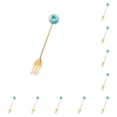 thumbnail image 1 of Cateissary Estilo de dibujos animados Adorable Hotel Vajilla Reutilizable Acero inoxidable Agitación Mezcla Vajilla Pastel Cubiertos Donut Tenedor Donut Azul 10Conjunto, 1 of 6