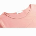 thumbnail image 4 of Fartey Plus Size Womens Summer Casual Shirts Fashion Simple Short Sleeve Solid Color Tops Loose Comfy Crew Neck T Shirts Soft Comfy Daily Blouses Pink 5XL, 4 of 8