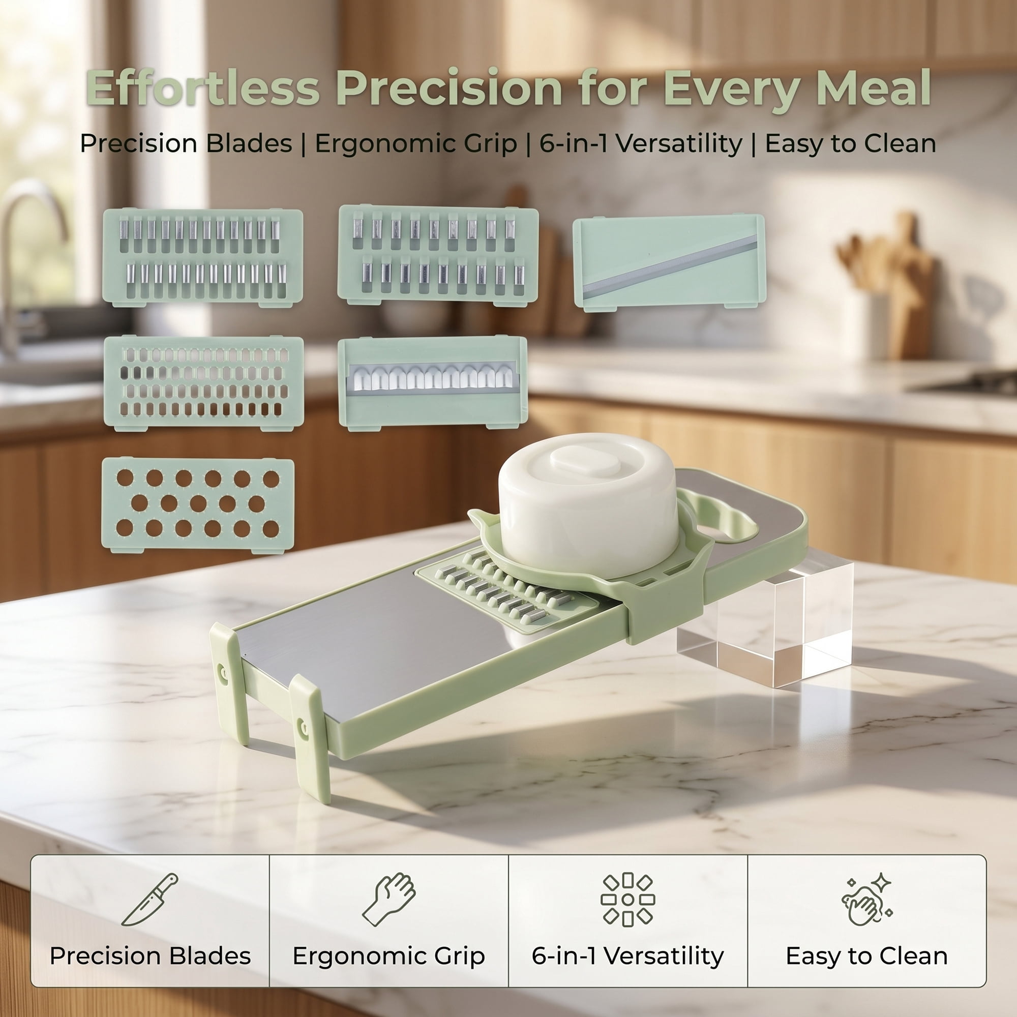 Unique Bargains Mandoline Slicer with Chopping Function for Cooking 6 in 1(A) 11"x4.3"