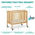 Dream On Me 3in1 Folding Portable Mini Crib, Natural