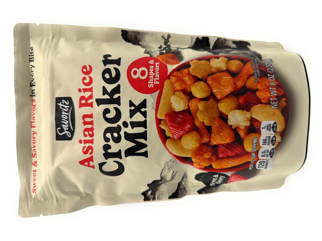 Savoritz Asian Rice Crackers Mix Sweet and Savory Flavors Pack of 1 8oz