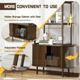 thumbnail image 3 of Haverchair 71" Tall Fluted Bookshelf with Sliding Tambour Doors, 4-Tier Book Shelf with Open Display Shelves and Adjustable Footpad, Modern Bookcase with Storage Cabinet for Living Room, Bedroom, 3 of 8