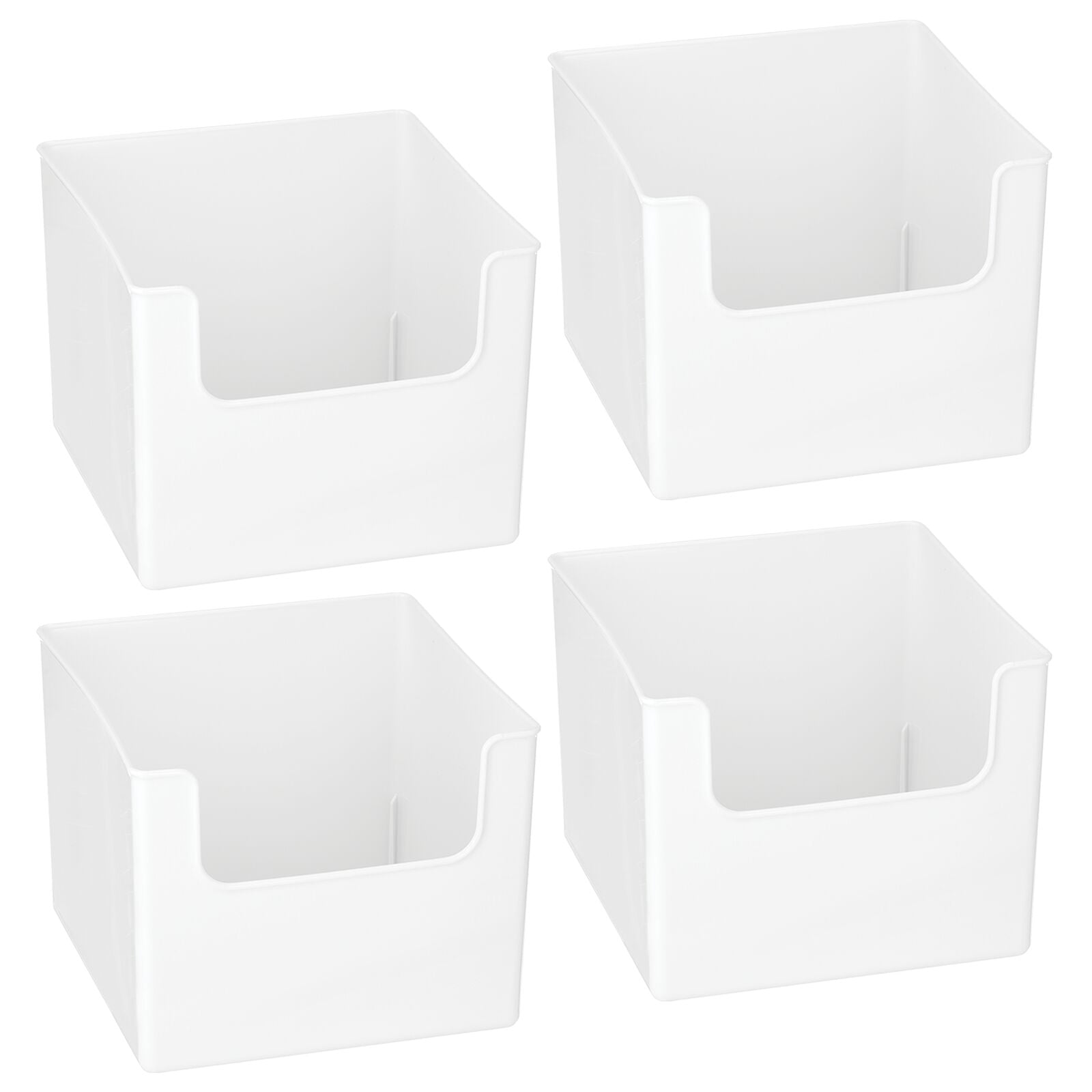 mDesign Modern Plastic Open Front Dip Storage Organizer Bin Basket for