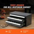 thumbnail image 2 of KFFKFF Steel Cabinet with Three Drawers, Suitable for Organizing End Mills from 1/8" to 1", Equipped with 29 Labeled Compartments, Stackable for Space-Saving Storage, 2 of 9