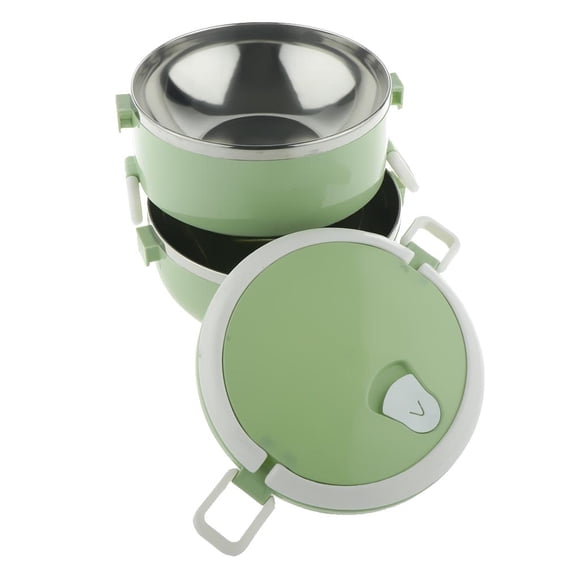 Abbracc Stainless Steel Thermal Lunch Box Portable Tiffin Bento Box 2 Green