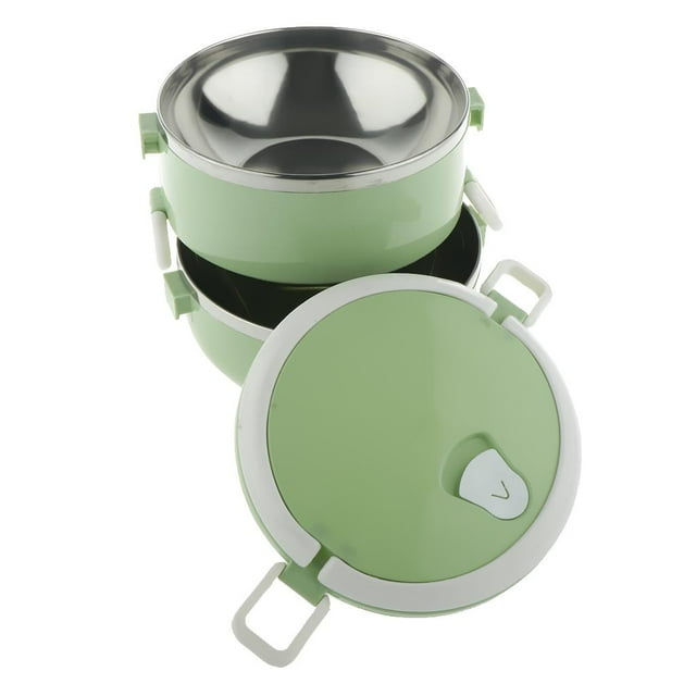 GUOOL Boîte à Lunch Thermique en Acier Inoxydable Portable Tiffin Bento Box 2 Vert