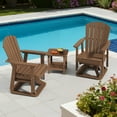 thumbnail image 5 of SERWALL HDPE Swivel Glider Chair Set of 2, Outdoor Swiveling Gliding Chair for Porch, Brown, 5 of 6
