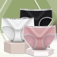 thumbnail image 3 of Ropa interior de mujer, color sólido transpirable cintura mediapangjing, 3 of 4