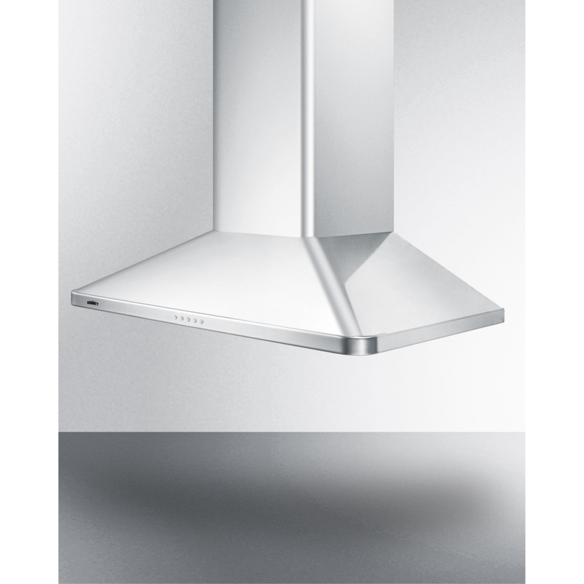 36" wide European style convertible wall-mount range hood in stainless steel