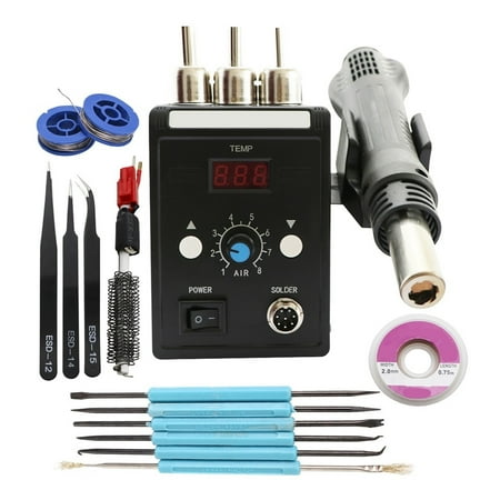 

220V / 110V Heat Gun Electric Soldering Iron Rework Soldering Station Adjust Temperature